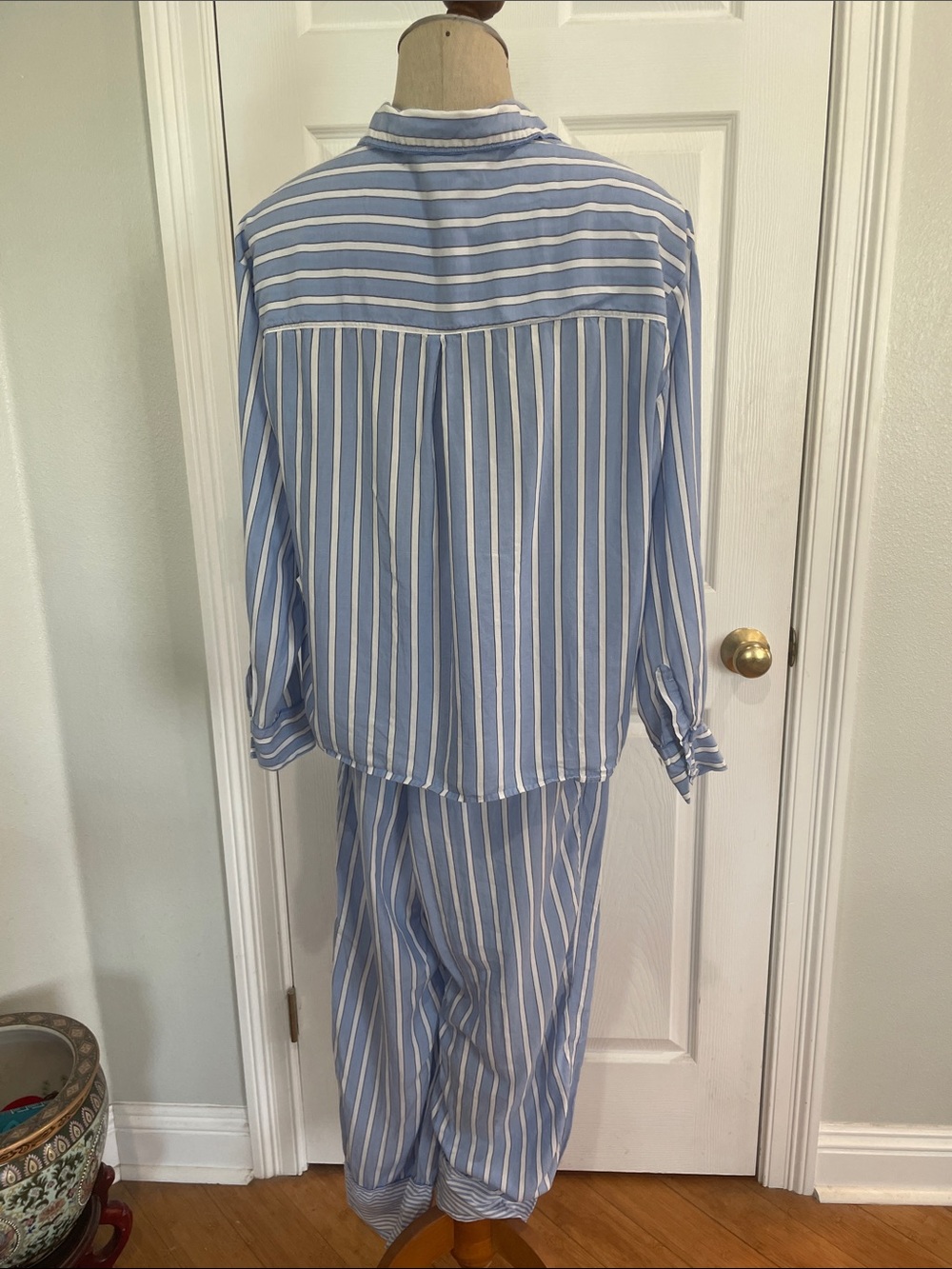 Stars Above Striped simply cool fabric sleepwear Pajama Set blue white women’s L - Picture 3 of 16